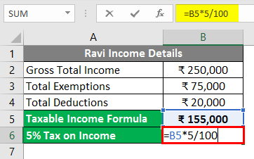 Income Tax Calculator in Microsoft Excel