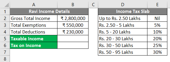 Income Tax Calculator in Microsoft Excel