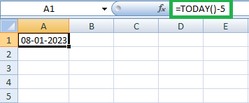 Inserting date in Excel