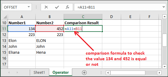 Logical operators in Excel