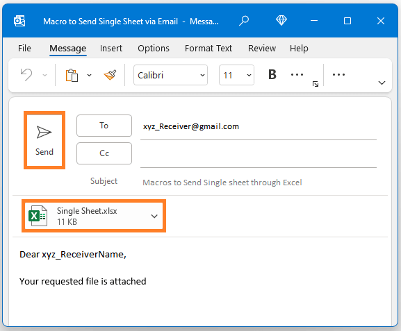 Macros to Send an Email using Excel.