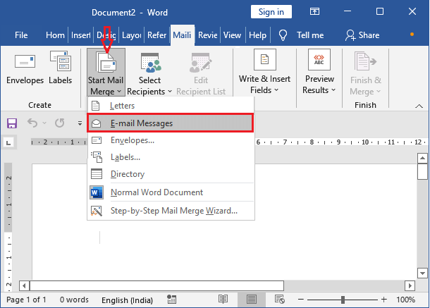 Mail merge from Excel to Word
