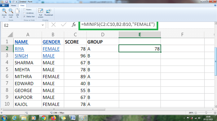 MAXIFS and MINIFS in Excel