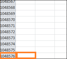 Maximum Rows in Excel