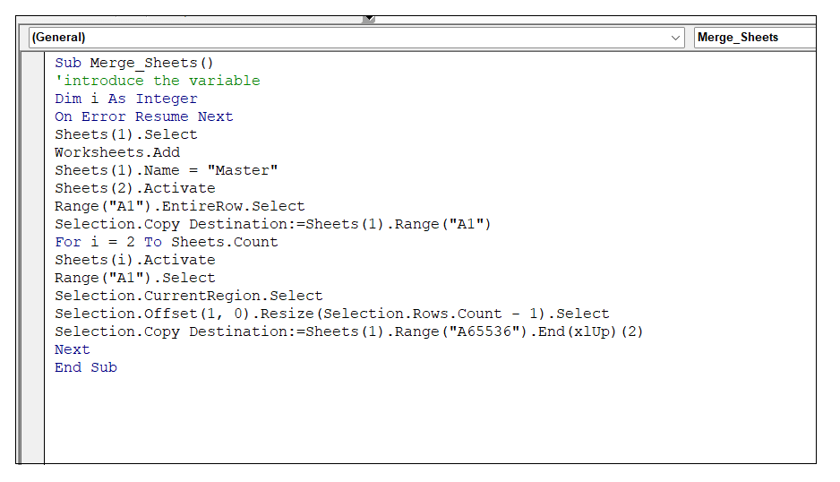 Merge multiple Excel sheets into one