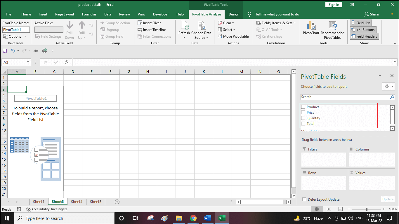 MIS report in Excel