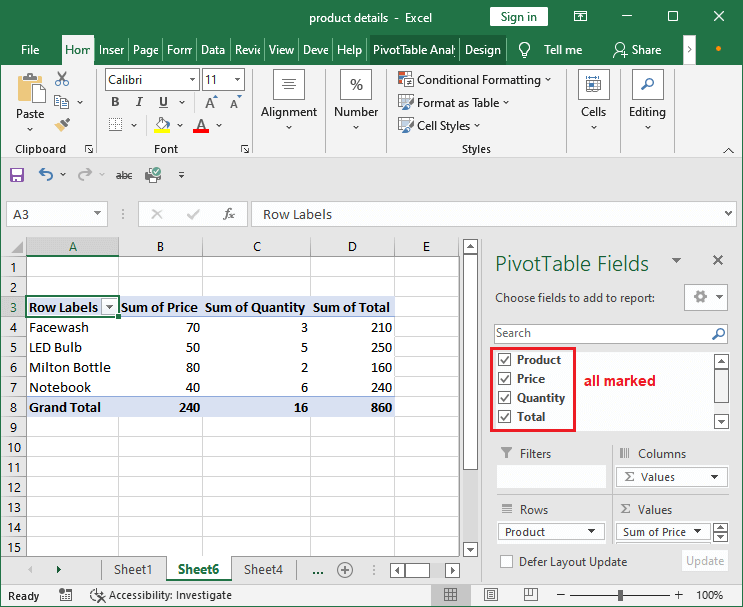 MIS report in Excel