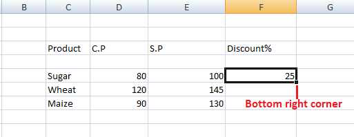 Percentage formula in Excel