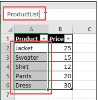 PRODUCT SHEET IN EXCEL