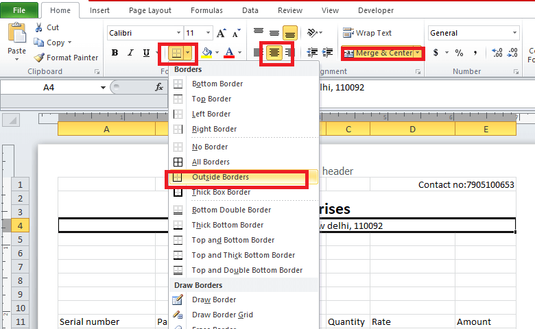Quotation Format in Microsoft Excel