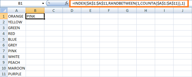 Random Samples in Excel