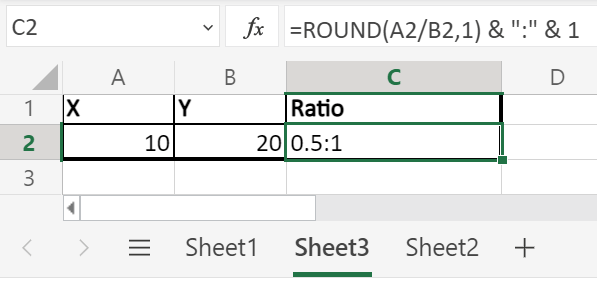 Ratio in Excel