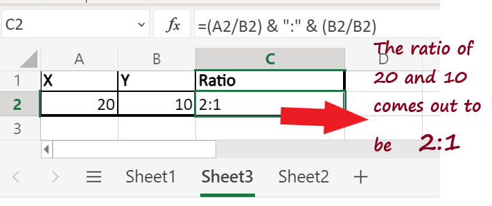 Ratio in Excel