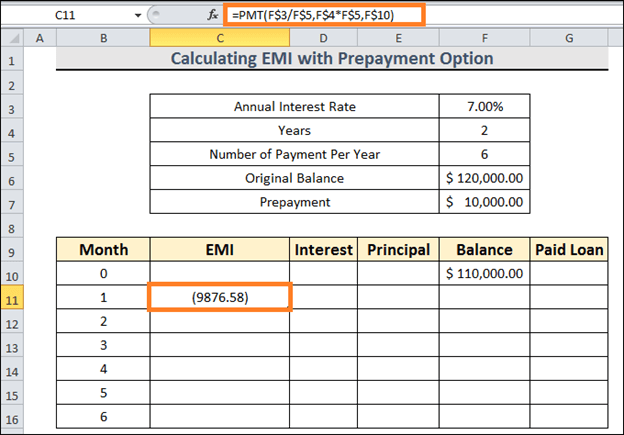Reducing Rate of Interest Calculator with Flat in Excel