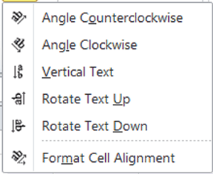 Rotate Cells in Excel