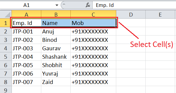 Setting Colors in Excel