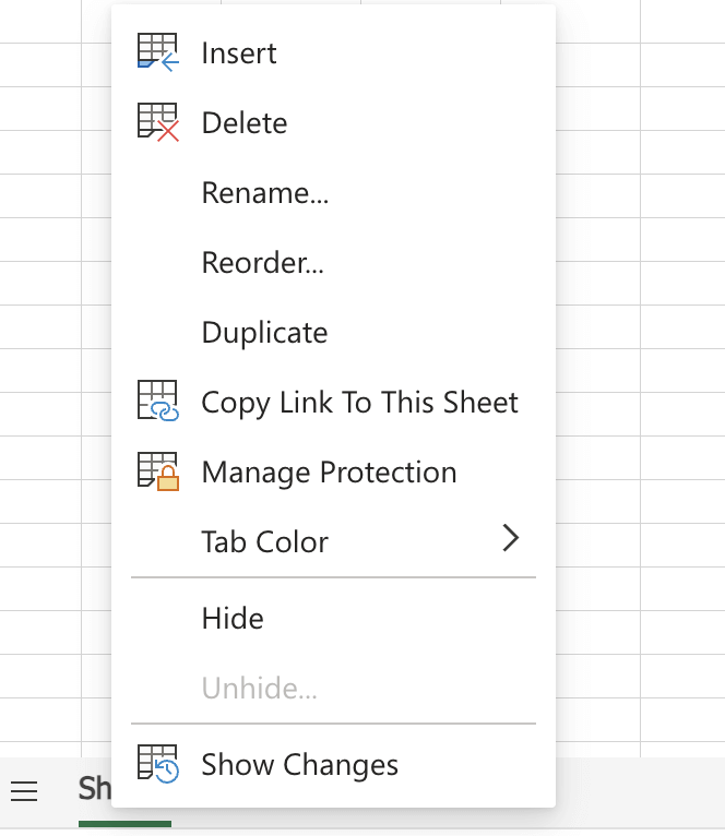 Sheet Tab in Excel