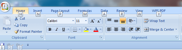 Shortcut Keys Present in Excel