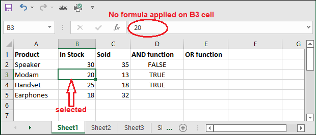 Show formula in Excel