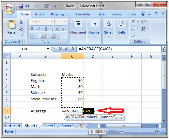 average symbol in excel