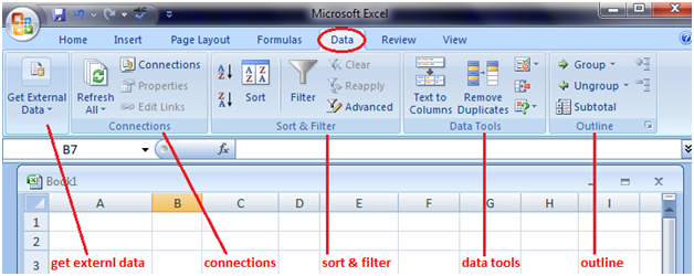 Ms Excel Features Of The Tabs Javatpoint