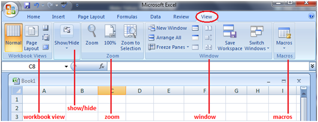 tabs in excel 7