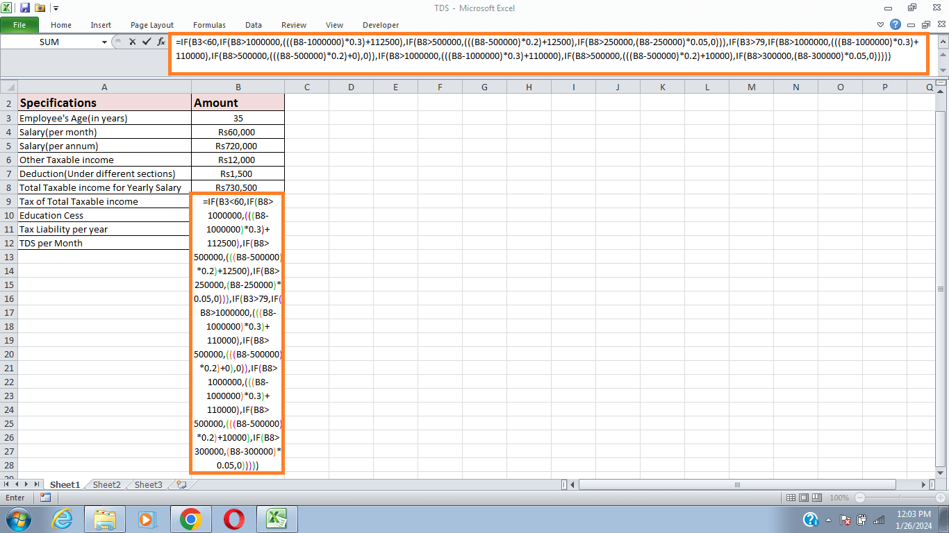 TDS Calculator in Excel