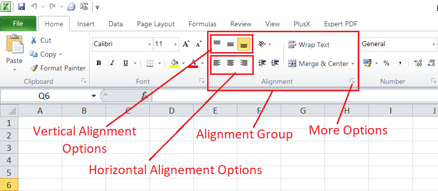 What are four 4 text alignment options available for text in columns and tables?