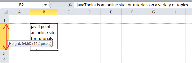 Text Wrapping in Excel