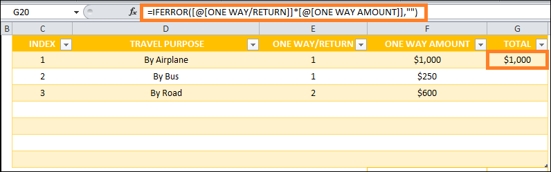 Travelling Bill Format in Excel