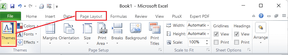 Using Themes in Excel