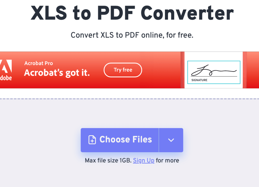 XLS to PDF
