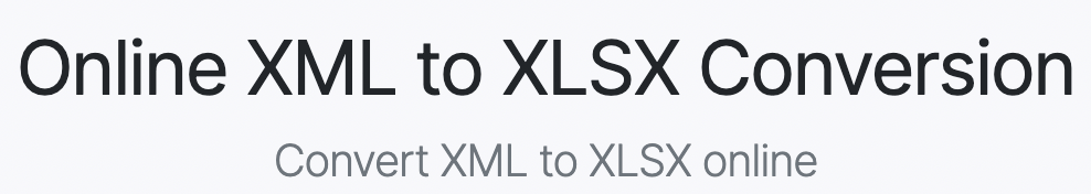 XML to XLSX converter online