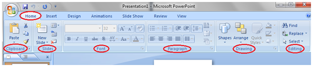 Powerpoint Features of the Tabs - javatpoint