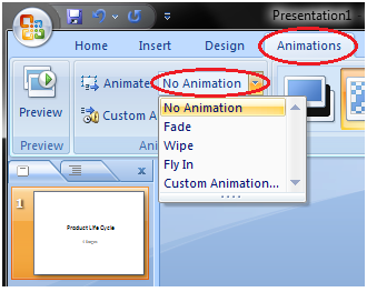 MSpowerpoint How to apply animation effect 1