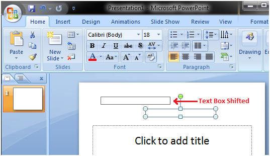 MSpowerpoint How to insert a text box 2