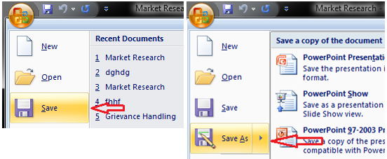 MSpowerpoint How to save a presentation 1