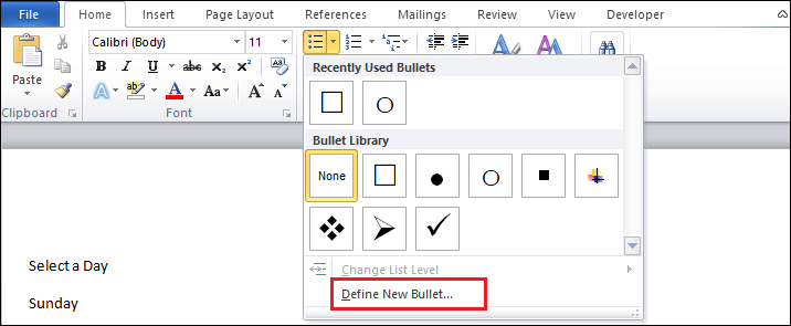 How to add a checkbox in Word