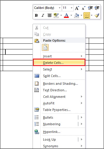 How to add a row and column to a table in Microsoft Word document