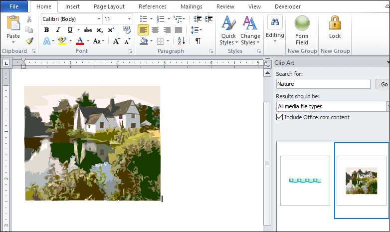 How to add clip art to Word document