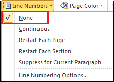 How to add or remove Line numbers in Microsoft Word document