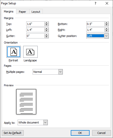 How to change margins in Word