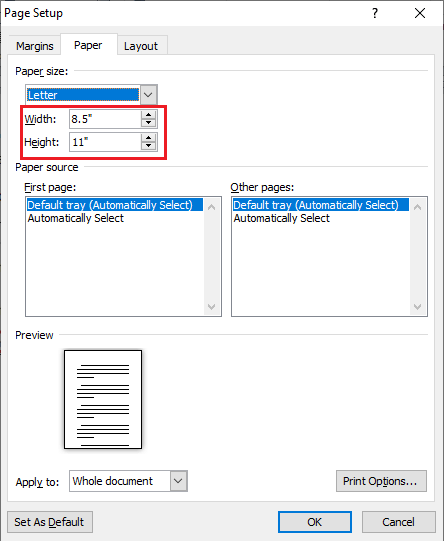 microsoft word tab length