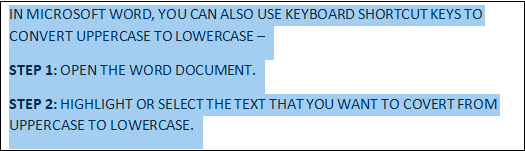 keyboard shortcuts to change case in word