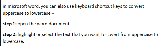 How to Convert Uppercase to Lowercase in Microsoft Word document