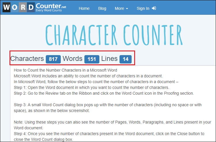 How to Get a Character Count in Microsoft Word