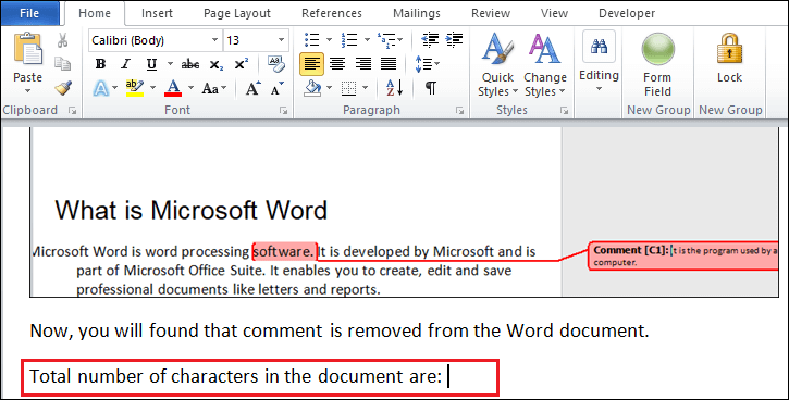 How to Count Number of Characters in a Word document? - DataFlair