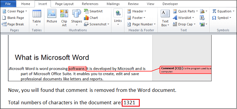 microsoft office - How can I count the characters in a word document? -  Super User