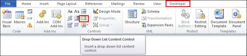 how-to-create-a-drop-down-menu-in-word-document-javatpoint