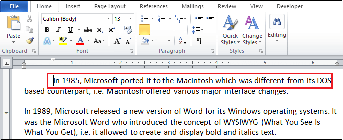 how to put a first line indent in word